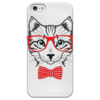 Заказать чехол для iPhone 5/5S в Москве. Чехол для iPhone 5 глянцевый, с полной запечаткой Кошка от YellowCloverShop - готовые дизайны и нанесение принтов.