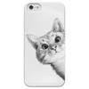 Заказать чехол для iPhone 5/5S в Москве. Чехол для iPhone 5 глянцевый, с полной запечаткой Любопытный кот от mug-shop - готовые дизайны и нанесение принтов.
