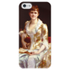 Заказать чехол для iPhone 5/5S в Москве. Чехол для iPhone 5 глянцевый, с полной запечаткой Портрет молодой леди от trend - готовые дизайны и нанесение принтов.