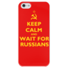 Заказать чехол для iPhone 5/5S в Москве. Чехол для iPhone 5 глянцевый, с полной запечаткой Keep calm and wait от forvard - готовые дизайны и нанесение принтов.