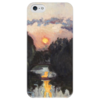 Заказать чехол для iPhone 5/5S в Москве. Чехол для iPhone 5 глянцевый, с полной запечаткой Сумерки над озером от trend - готовые дизайны и нанесение принтов.