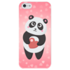 Заказать чехол для iPhone 5/5S в Москве. Чехол для iPhone 5 глянцевый, с полной запечаткой Панда с сердечком от Ordwen - готовые дизайны и нанесение принтов.
