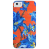 Заказать чехол для iPhone 5/5S в Москве. Чехол для iPhone 5 глянцевый, с полной запечаткой Синие цветы от rikart - готовые дизайны и нанесение принтов.