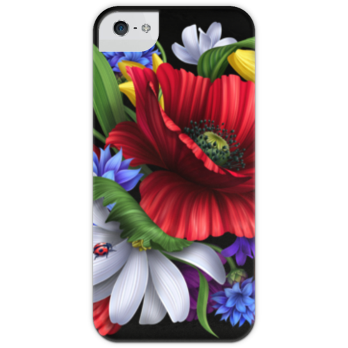 Заказать чехол для iPhone 5/5S в Москве. Чехол для iPhone 5 с подставкой, с полной запечаткой Композиция цветов от weeert - готовые дизайны и нанесение принтов.