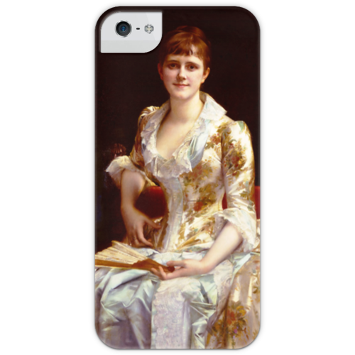 Заказать чехол для iPhone 5/5S в Москве. Чехол для iPhone 5 с подставкой, с полной запечаткой Портрет молодой леди от trend - готовые дизайны и нанесение принтов.