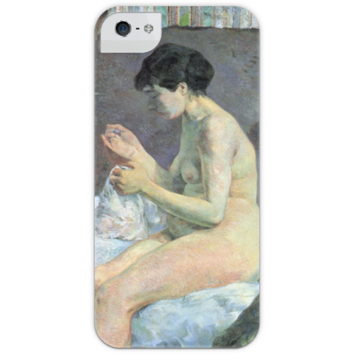 Заказать чехол для iPhone 5/5S в Москве. Чехол для iPhone 5 с подставкой, с полной запечаткой Шьющая женщина (1880 г.) от trend - готовые дизайны и нанесение принтов.
