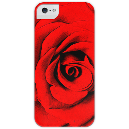 Заказать чехол для iPhone 5/5S в Москве. Чехол для iPhone 5 с подставкой, с полной запечаткой Красная роза  от Aleksa - готовые дизайны и нанесение принтов.