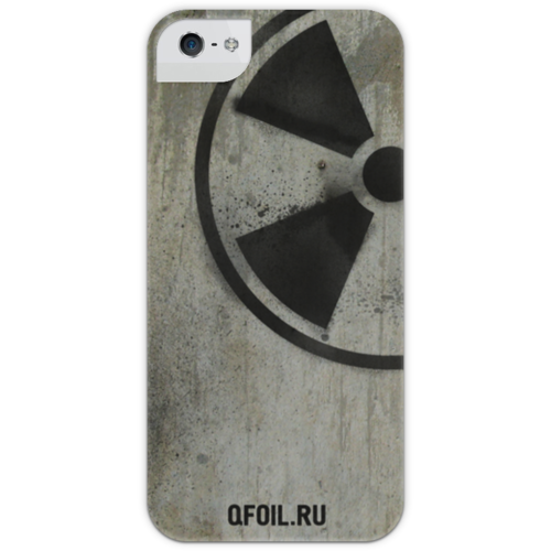 Заказать чехол для iPhone 5/5S в Москве. Чехол для iPhone 5 с подставкой, с полной запечаткой Логотип-трафарет от Rain - готовые дизайны и нанесение принтов.