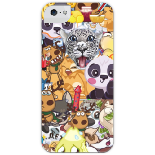 Заказать чехол для iPhone 5/5S в Москве. Чехол для iPhone 5 с подставкой, с полной запечаткой стикерs от Ольга Малиновская - готовые дизайны и нанесение принтов.
