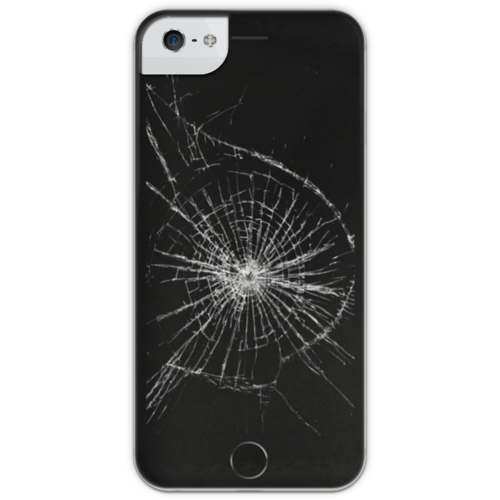Заказать чехол для iPhone 5/5S в Москве. Чехол для iPhone 5 с подставкой, с полной запечаткой Разбитый экран от Hardgott - готовые дизайны и нанесение принтов.