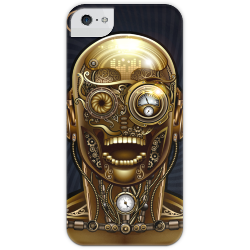 Заказать чехол для iPhone 5/5S в Москве. Чехол для iPhone 5 с подставкой, с полной запечаткой Стимпанк-голова от Hardgott - готовые дизайны и нанесение принтов.