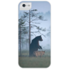 Заказать чехол для iPhone 5/5S в Москве. Чехол для iPhone 5 с подставкой, с полной запечаткой Мишка и волк от Татьяна - готовые дизайны и нанесение принтов.