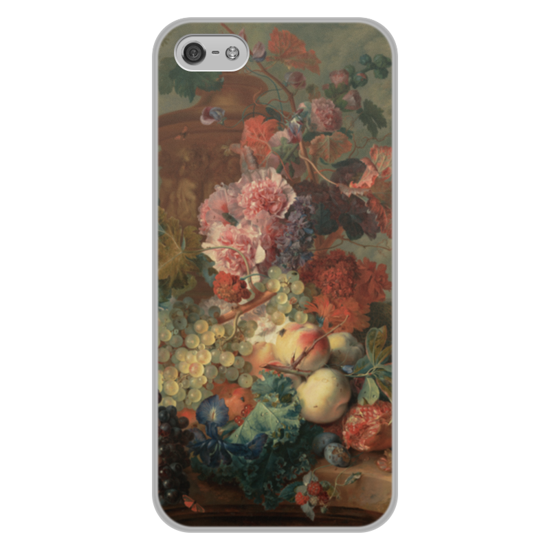 Printio Чехол для iPhone 5/5S, объёмная печать Цветы (ян ван хёйсум) printio чехол для iphone 5 5s объёмная печать фрукты и цветы ян ван хёйсум