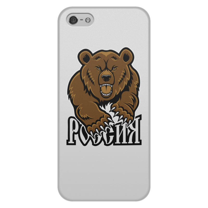 Printio Чехол для iPhone 5/5S, объёмная печать Медведь. символика