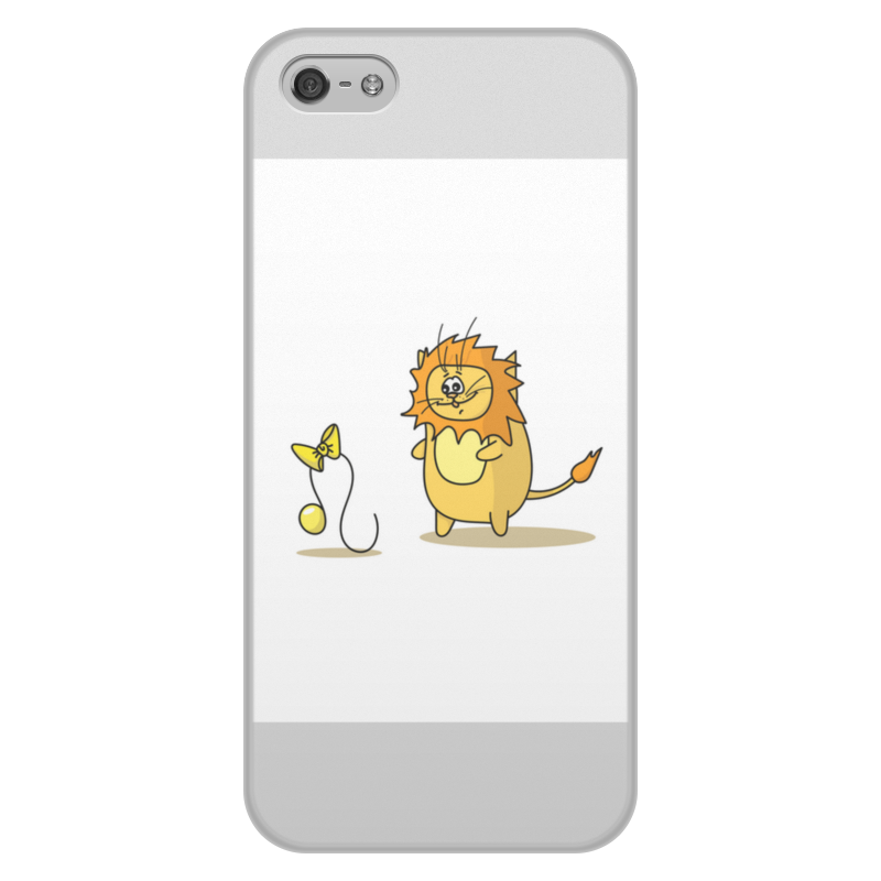 Printio Чехол для iPhone 5/5S, объёмная печать Кот лев. подарок для льва силиконовый чехол на realme 5i серый кот для реалми 5 и