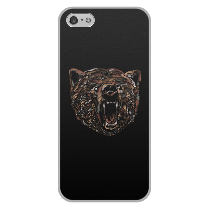 Printio Чехол для iPhone 5/5S, объёмная печать Пёстрый медведь