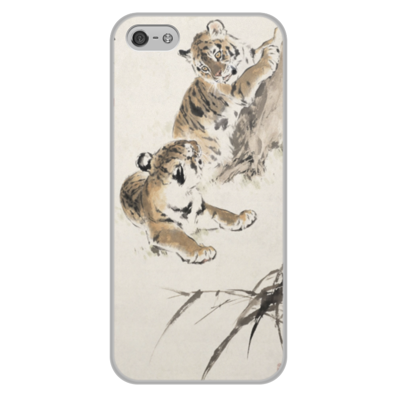 Printio Чехол для iPhone 5/5S, объёмная печать Два тигра (гао цифэн)