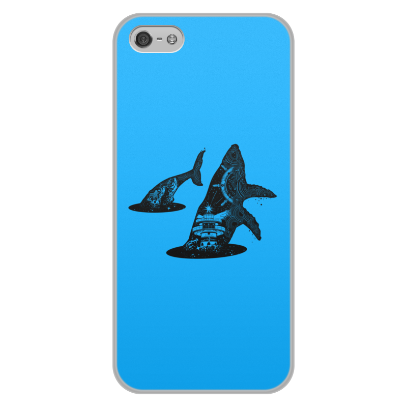 Printio Чехол для iPhone 5/5S, объёмная печать Кит и море printio чехол для iphone 5 5s объёмная печать космический кит