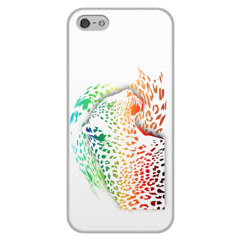 Printio Чехол для iPhone 5/5S, объёмная печать Радужный леопард printio чехол для iphone 5 5s объёмная печать радужный леопард