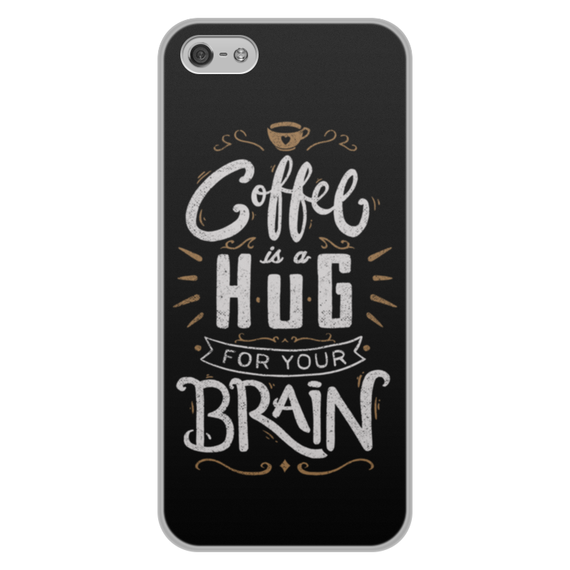Printio Чехол для iPhone 5/5S, объёмная печать Кофе для мозга