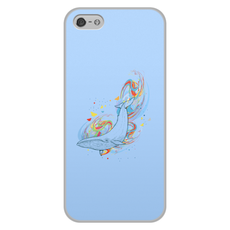 Printio Чехол для iPhone 5/5S, объёмная печать Кит и волны printio чехол для iphone 5 5s объёмная печать космический кит