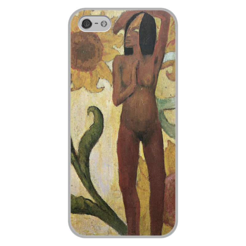 Printio Чехол для iPhone 5/5S, объёмная печать Карибская женщина, или обнаженная с подсолнухами