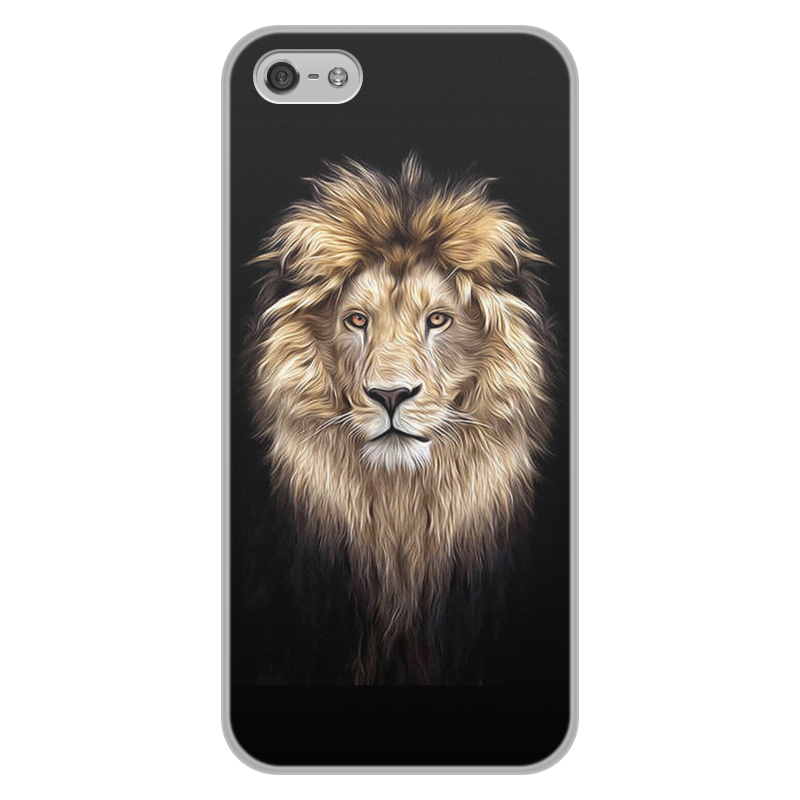 Printio Чехол для iPhone 5/5S, объёмная печать Лев. живая природа printio чехол для iphone 5 5s объёмная печать леопард живая природа
