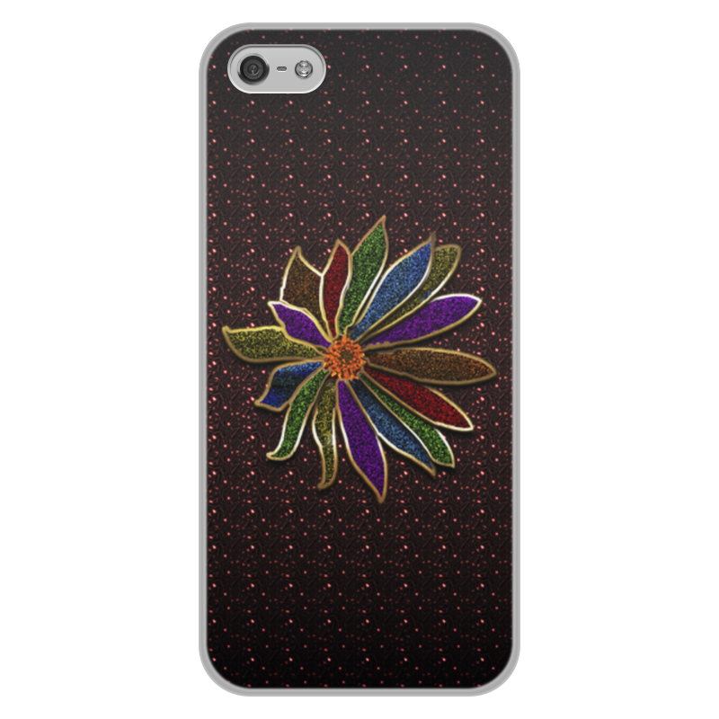 Printio Чехол для iPhone 5/5S, объёмная печать Разноцветный цветок printio чехол для iphone 5 5s объёмная печать цветок лотоса