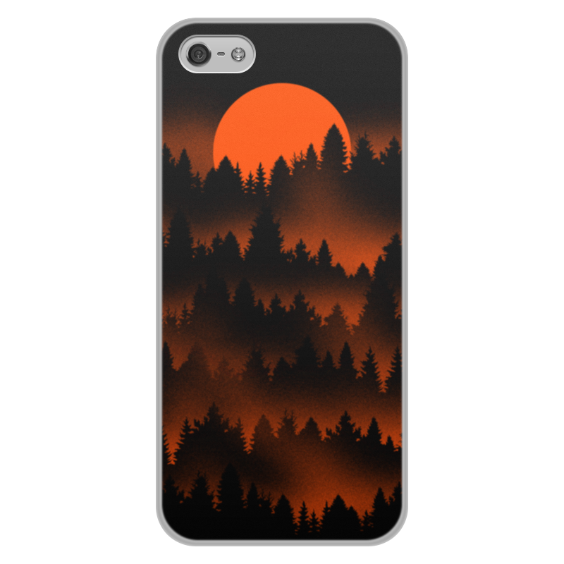 Printio Чехол для iPhone 5/5S, объёмная печать Зоря на лесом printio чехол для iphone 5 5s объёмная печать восход солнца над планетой