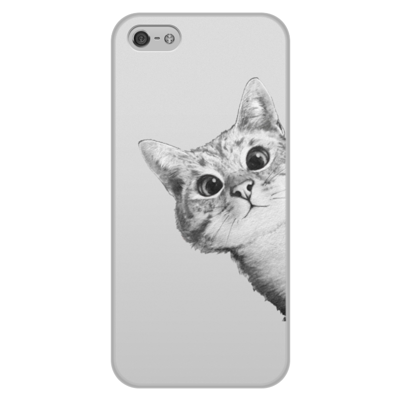 Printio Чехол для iPhone 5/5S, объёмная печать Любопытный кот