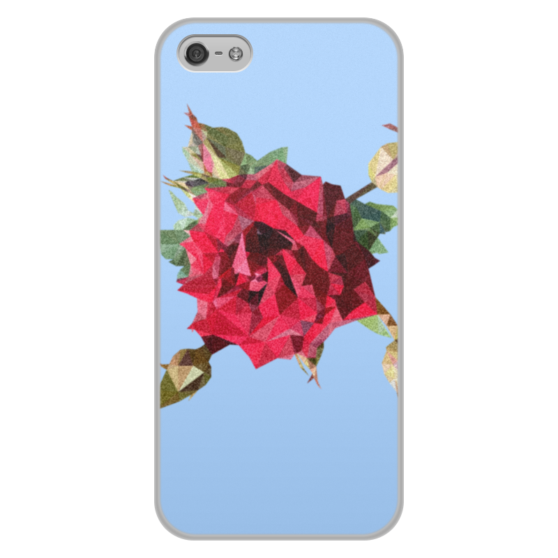 Printio Чехол для iPhone 5/5S, объёмная печать Rose low poly vector