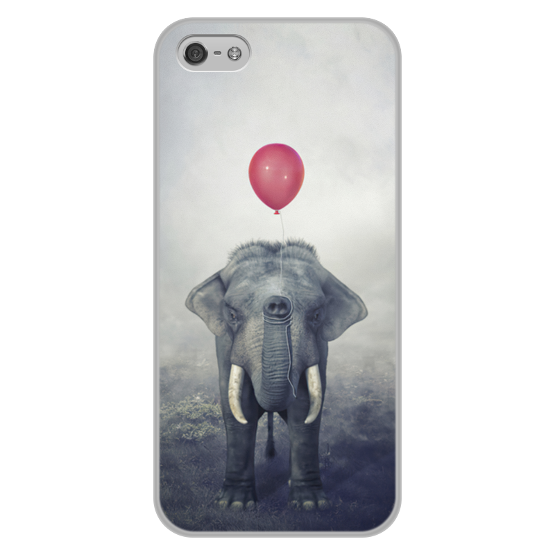 Printio Чехол для iPhone 5/5S, объёмная печать Красный шар и слон printio чехол для iphone x xs объёмная печать красный шар и слон