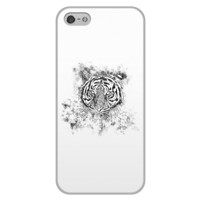 Printio Чехол для iPhone 5/5S, объёмная печать Белый тигр