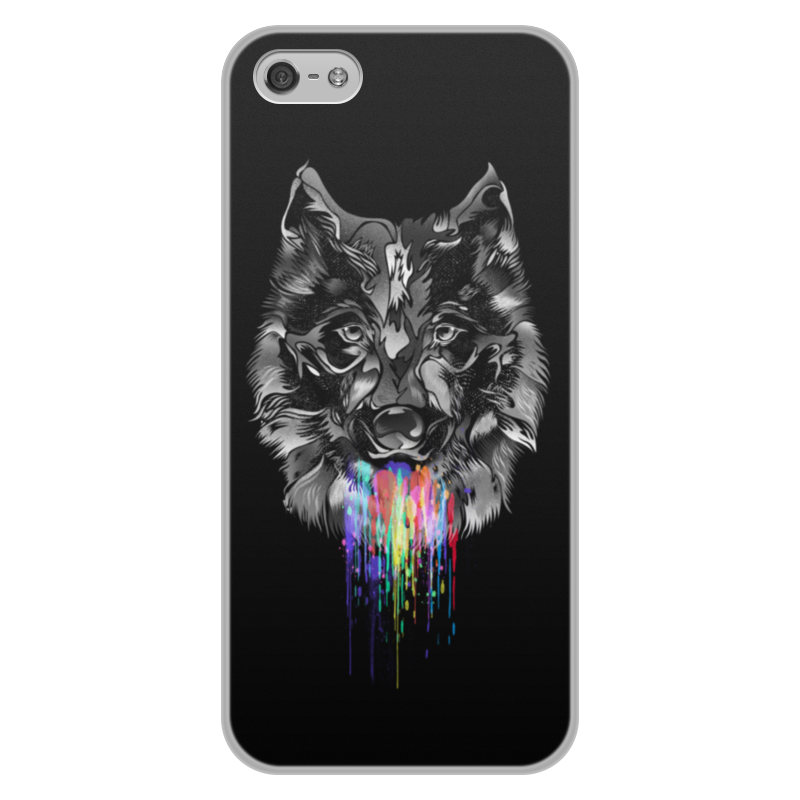Printio Чехол для iPhone 5/5S, объёмная печать Радужный волк чехол mypads радужный волк детский для motorola moto s30 pro задняя панель накладка бампер