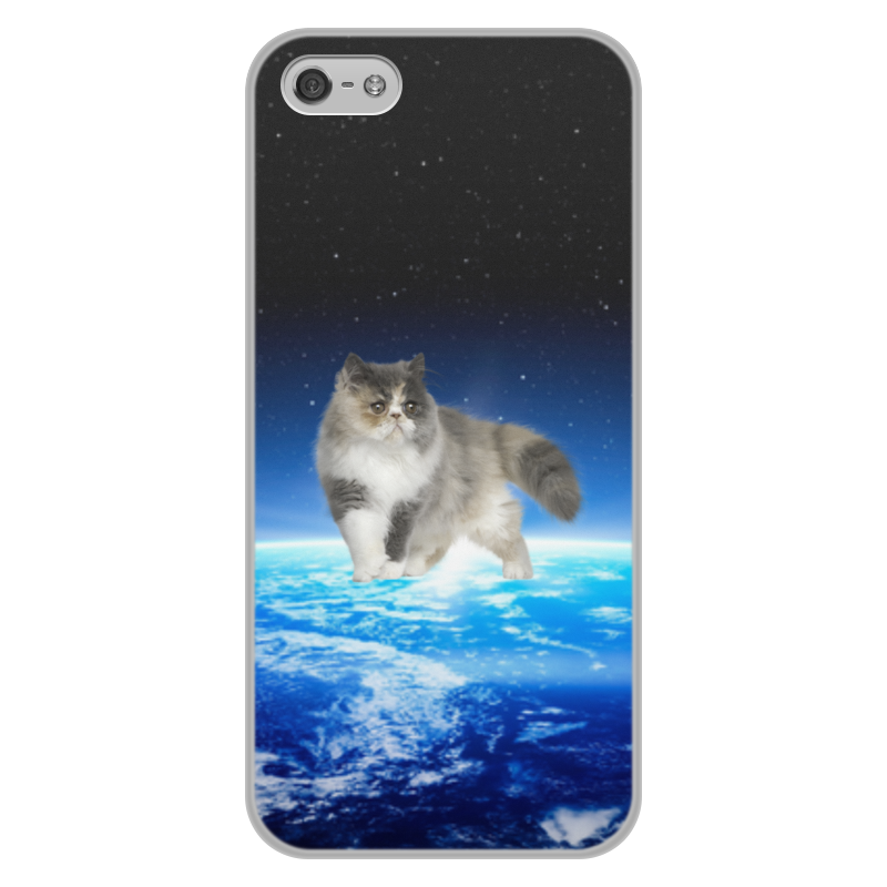 Printio Чехол для iPhone 5/5S, объёмная печать Кот в космосе printio чехол для iphone 5 5s объёмная печать кот в космосе