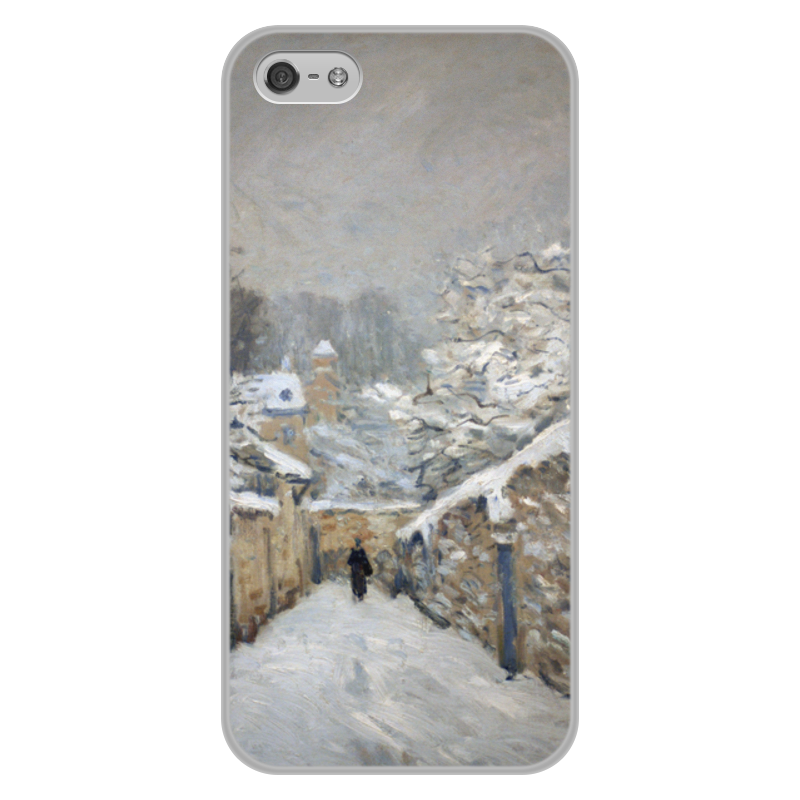 Printio Чехол для iPhone 5/5S, объёмная печать Снег в лувесьене (картина альфреда сислея)