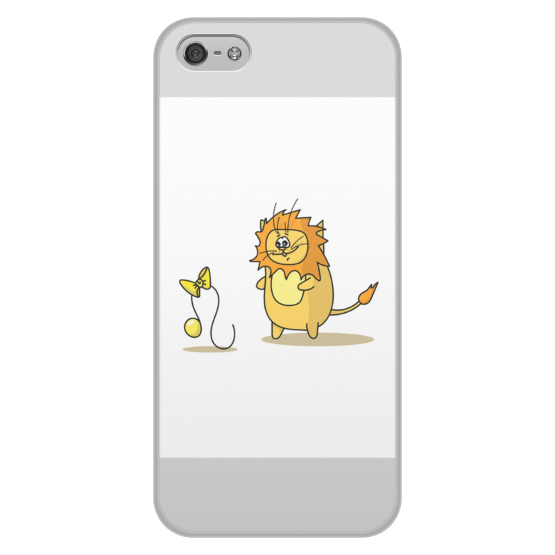 Printio Чехол для iPhone 5/5S, объёмная печать Кот лев. подарок для льва printio чехол для iphone 5 5s объёмная печать радужный кот