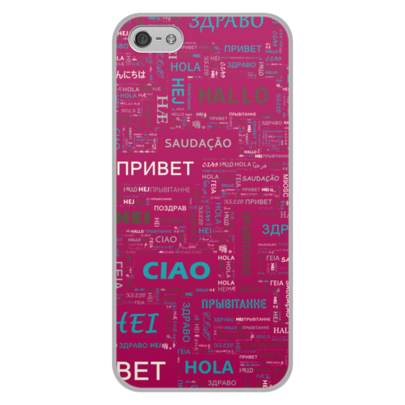 Printio Чехол для iPhone 5/5S, объёмная печать Привет printio чехол для iphone 5 5s объёмная печать русский медведь