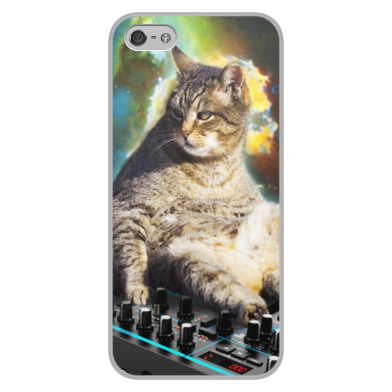 Printio Чехол для iPhone 5/5S, объёмная печать кот в космосе printio чехол для iphone 5 5s объёмная печать кот в космосе