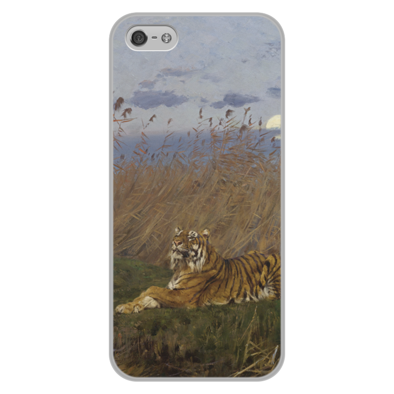 Printio Чехол для iPhone 5/5S, объёмная печать Тигр среди камышей в лунном свете (вастаж геза) printio конверт средний с5 тигр среди камышей в лунном свете вастаж геза