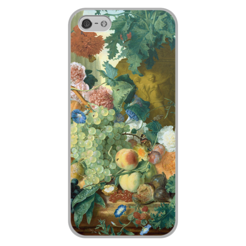 Printio Чехол для iPhone 5/5S, объёмная печать Фрукты и цветы (ян ван хёйсум) printio чехол для iphone x xs объёмная печать ваза с цветами ян ван хёйсум