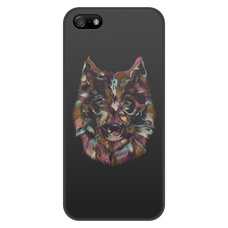 Printio Чехол для iPhone 5/5S, объёмная печать Пёстрый волк printio чехол для iphone 5 5s объёмная печать радужный волк