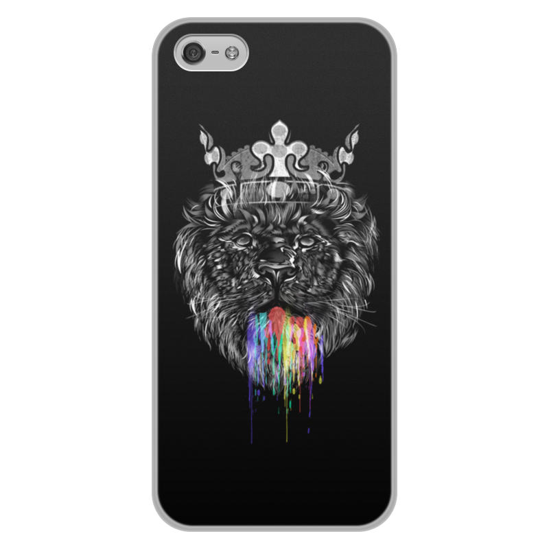 Printio Чехол для iPhone 5/5S, объёмная печать Радужный лев силиконовый чехол черно белый узор на asus rog phone 5s асус рог фон 5s
