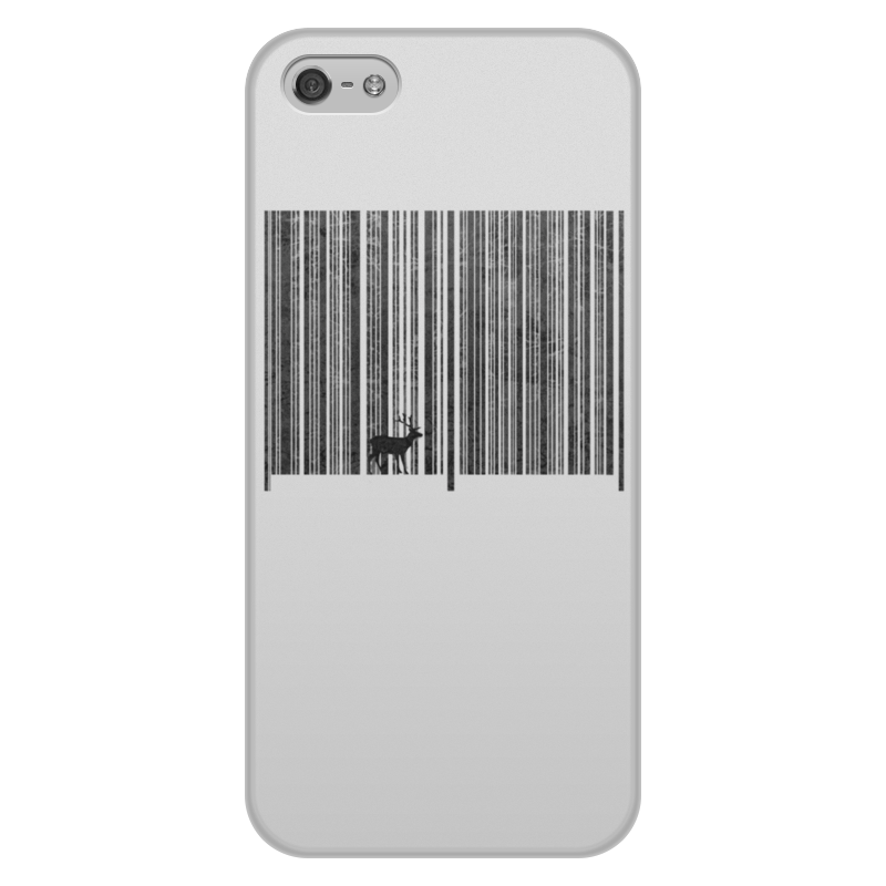 Printio Чехол для iPhone 5/5S, объёмная печать Штрих код леса