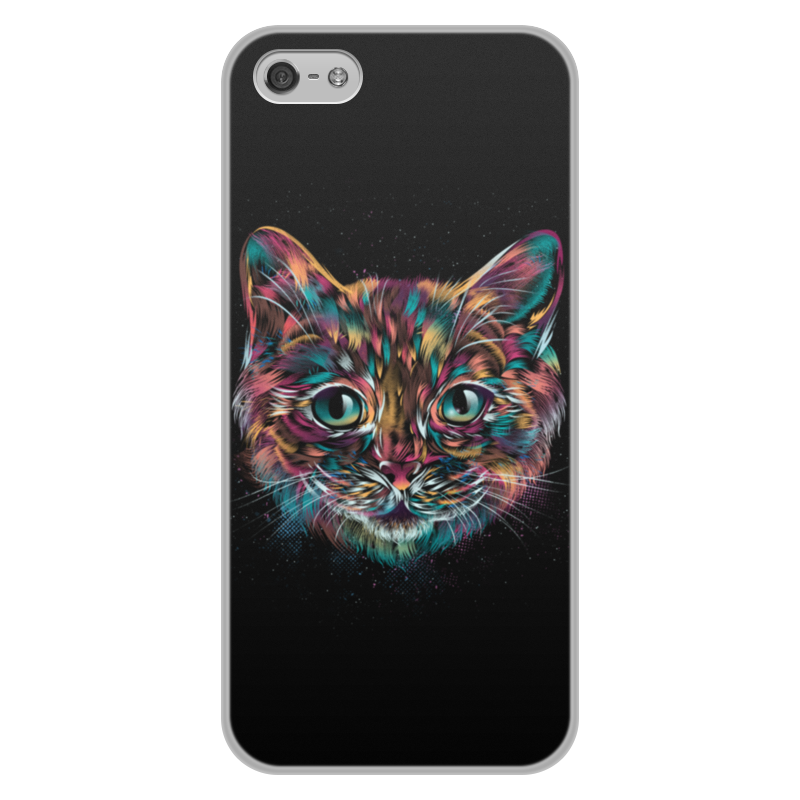 Printio Чехол для iPhone 5/5S, объёмная печать Пёстрый кот