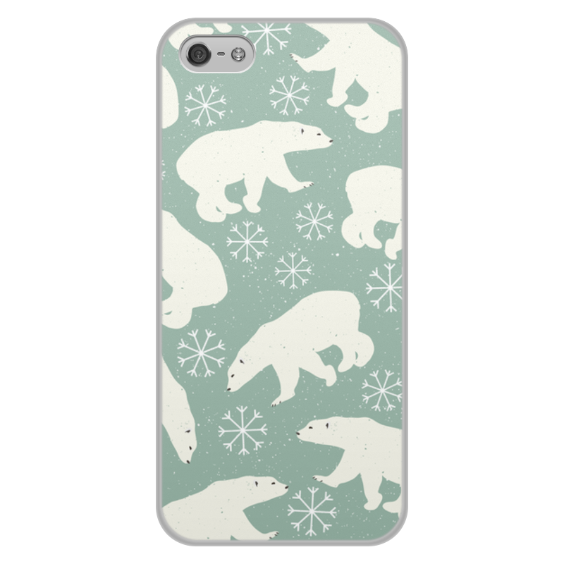 Printio Чехол для iPhone 5/5S, объёмная печать Белый медведь
