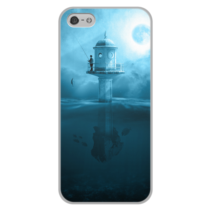 Printio Чехол для iPhone 5/5S, объёмная печать Ночная рыбалка
