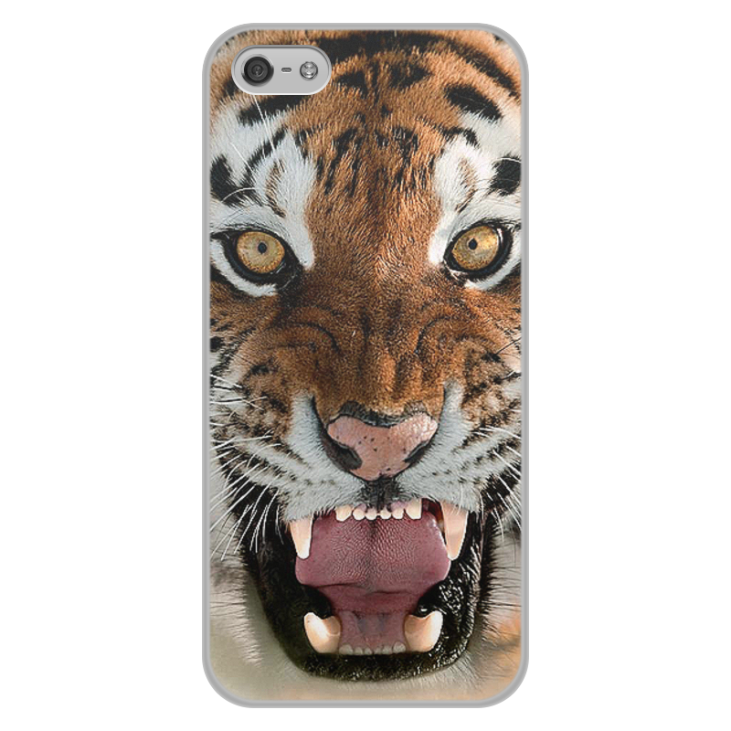 Printio Чехол для iPhone 5/5S, объёмная печать Тигры. живая природа