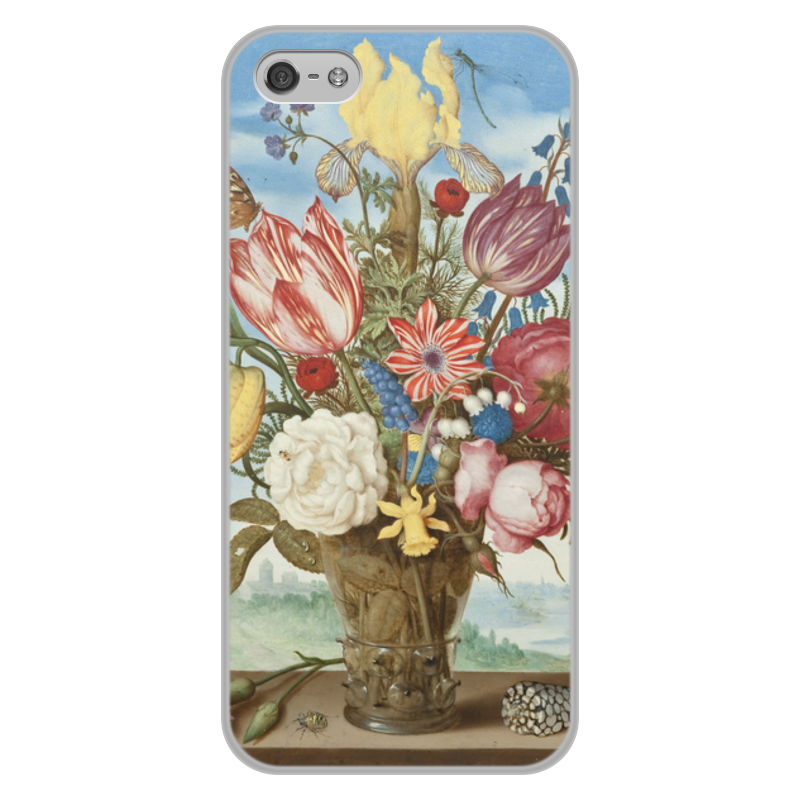 Printio Чехол для iPhone 5/5S, объёмная печать Букет цветов на полке (амброзиус босхарт)