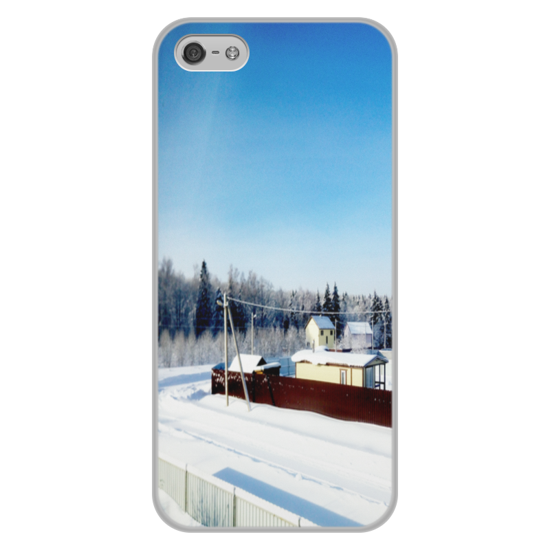Printio Чехол для iPhone 5/5S, объёмная печать Зима. мороз. солнце.